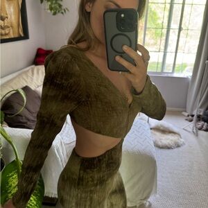 Elegant Olive Cutout Jumpsuit